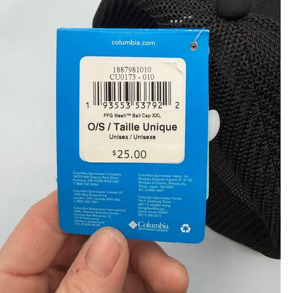 NEW Columbia PFG Flex Fit Mesh Fishing Ball Cap Black OSFM Flag Graphic - Picture 3 of 9